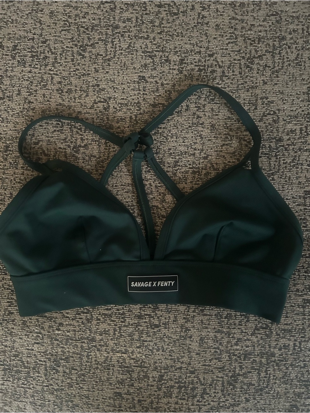 Savage X Fenty Forest Green Strappy Sports Bralette